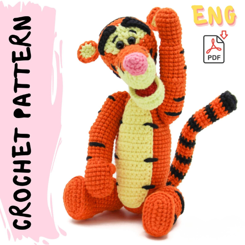 Tigger Crochet Pattern PDF | Cute Amigurumi Tiger Plush Toy