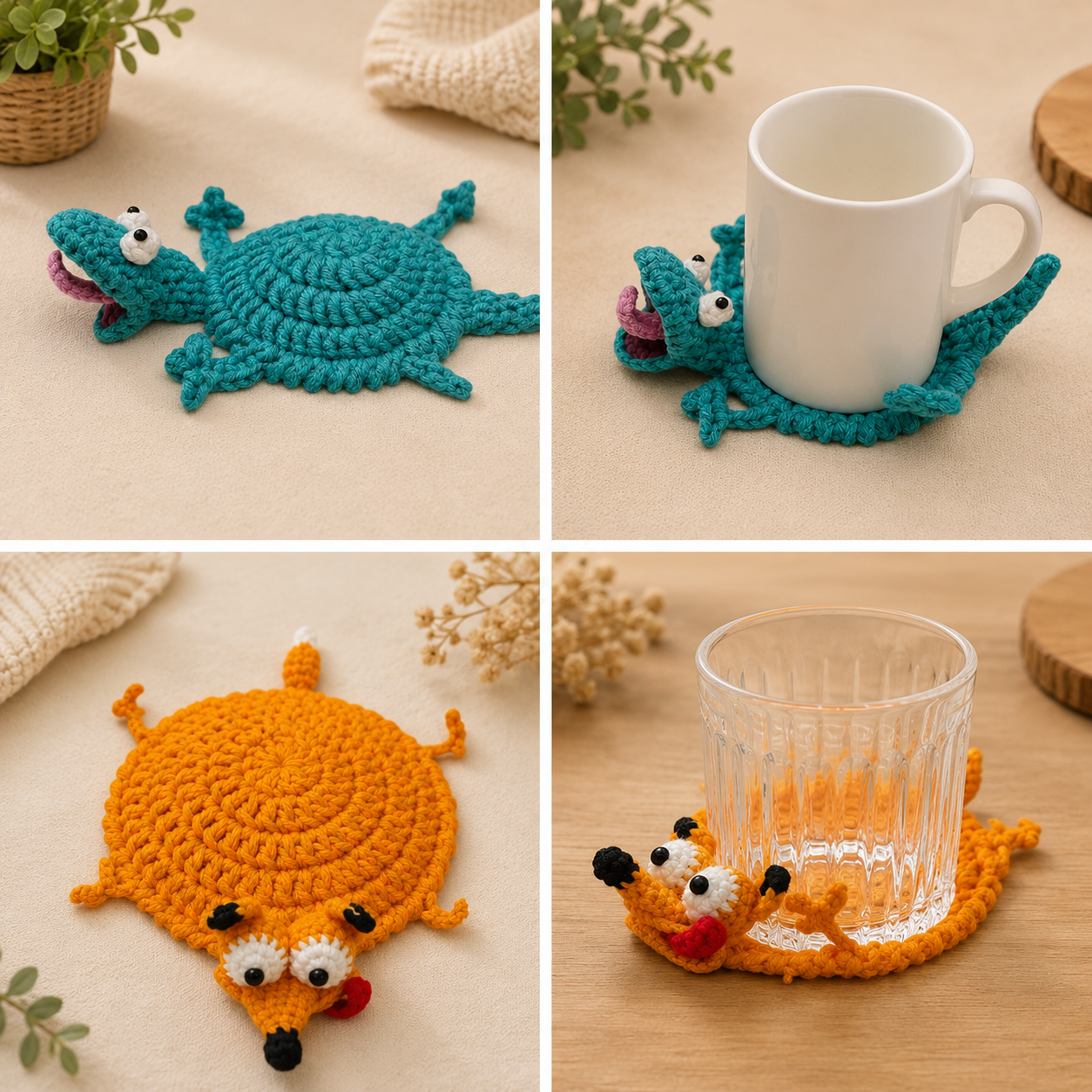 Amigurumi Animal Coaster Bundle – 22 Crochet Patterns in 1 PDF