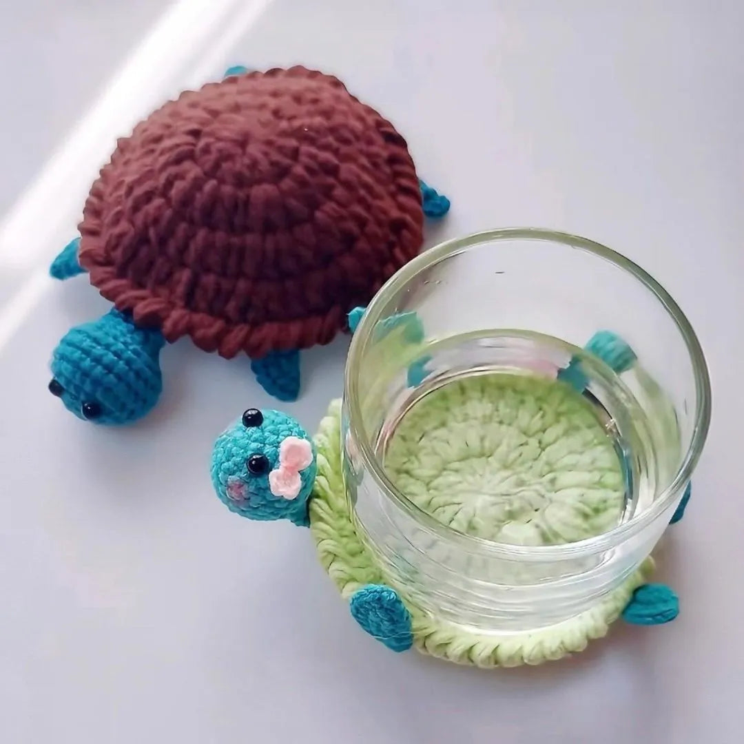 4-in-1 Derpy Friends Crochet Coaster Bundle | Funny Animal Mug Rug PDF Pattern