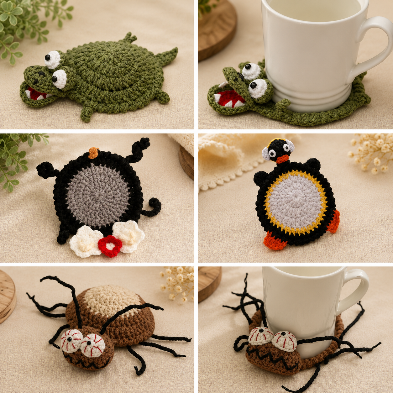 Amigurumi Animal Coaster Bundle – 22 Crochet Patterns in 1 PDF